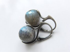 Zilveren Oorbellen met Labradoriet 