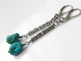 Sterling Zilveren Oorbellen met Turkoois 