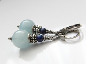 Edelstenen Oorbellen met Aquamarijn en Lapis Lazuli