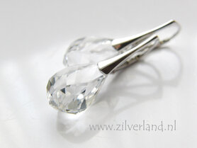 Zilveren Oorbellen met Swarovski Helix "Crystal" - Gerhodineerd