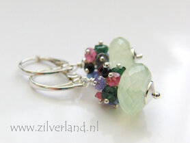 Handgemaakte Zilveren Oorbellen met Prehniet