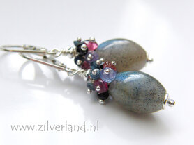 Handgemaakte Edelstenen Oorbellen met Labradoriet