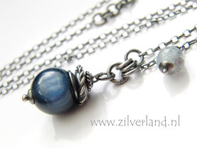 Handgemaakte Edelstenen Ketting met Kyaniet en Aquamarijn