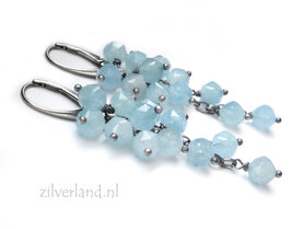 Handgemaakte Edelsteen Oorbellen met Aquamarijn