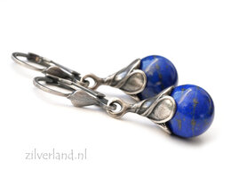 Handgemaakte Zilveren Oorbellen met Lapis Lazuli