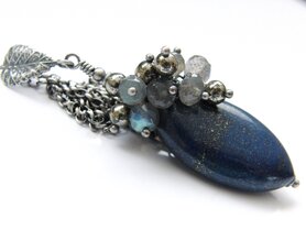 Zilveren Ketting met Lapis Lazuli, labradoriet en Pyriet