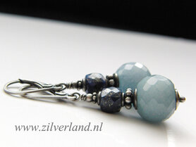Edelstenen Oorbellen met Jade en Lapis Lazuli