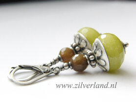 Edelstenen Oorbellen met Jade en Agaat