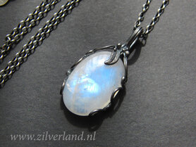 Handgemakte Edelstenen Ketting met Regenboog Maansteen