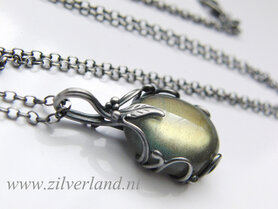 Zilveren Edelstenen Ketting met Labradoriet