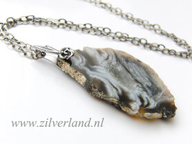 Zilveren Ketting met Agaat Hanger