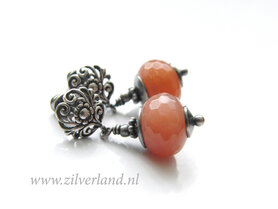 Handgemaakte Oorstekers met Zonnesteen Edelstenen