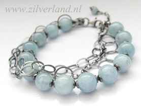 Zilveren Armband met Aquamarijn