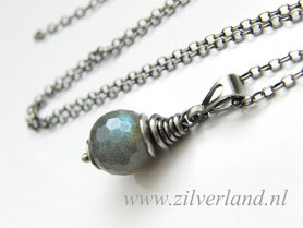 Zilveren Ketting met Labradoriet