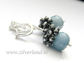 Sterling Zilveren Oorbellen met Jade en Hematiet