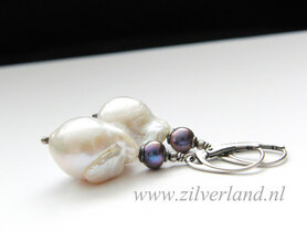 Gereserveerd- Sterling Zilveren Oorbellen met Parels