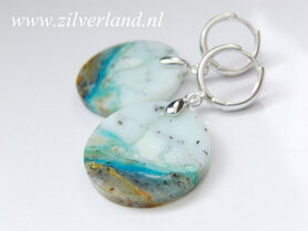 Sterling Zilveren Oorbellen met Blauwe Opaal (4)