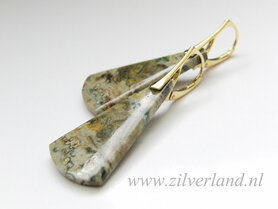 Sterling Zilveren Oorbellen met Oceaan Jaspis