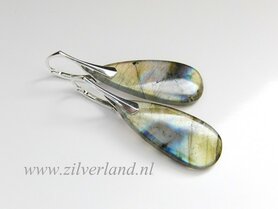 Halfedelstenen Oorbellen met Labradoriet