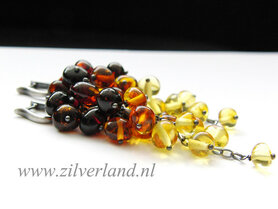 Handgemaakte Sterling Zilveren Oorbellen met Barnsteen