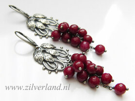 Zilveren Edelstenen Oorbellen met Jade