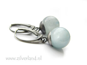 Handgemaakte Edelstenen Oorbellen met Aquamarijn