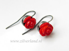 - Handgemaakte Zilveren Oorbellen met Koraal