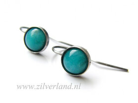 Zilveren Edelstenen Oorbellen met Amazoniet