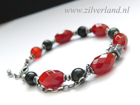 Edelstenen Armband met Carneool, Nefriet en Onyx