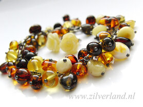 Gereserveerd- Zilveren Armband met Barnsteen