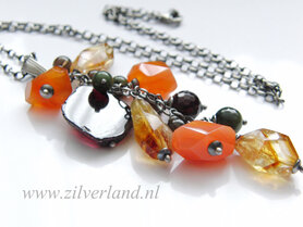 Handgemaakte Zilveren Ketting met Edelstenen