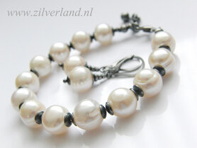 Handgemaakte Sieraden Set- Armband en Oorbellen met Parels