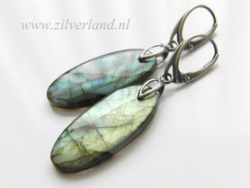 Edelstenen Oorbellen met Labradoriet