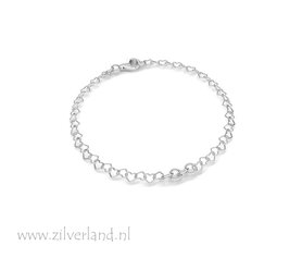 15,5cm Sterling Zilveren Armband- Hartjes