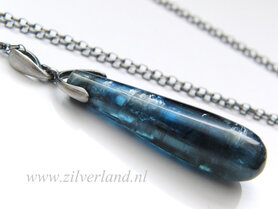 -Sterling Zilveren Ketting met Kyaniet